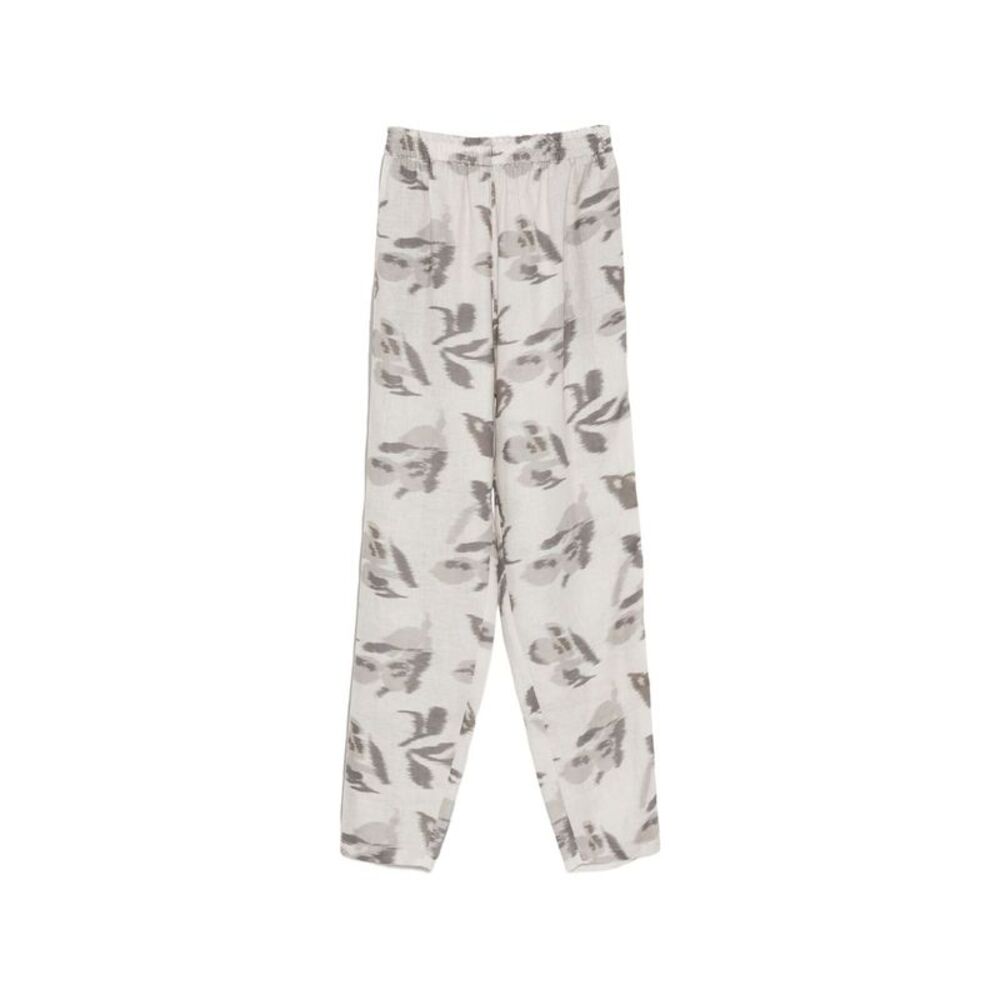 Emporio Armani Women Printed Linen Trousers